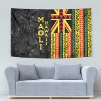 Hawaii Maoli Spirit Tapestry Kakau Pattern With Flower Lei LT05 - Polynesian Pride