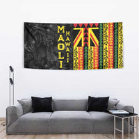 Hawaii Maoli Spirit Tapestry Kakau Pattern With Flower Lei LT05 - Polynesian Pride