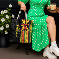 Hawaii Maoli Spirit Tote Bag Kakau Pattern With Flower Lei LT05 - Polynesian Pride