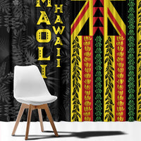 Hawaii Maoli Spirit Window Curtain Kakau Pattern With Flower Lei LT05 - Polynesian Pride