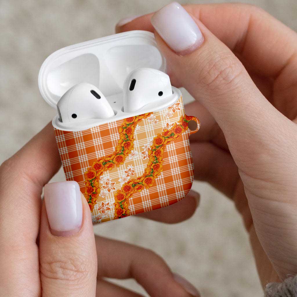 Orange Hawaii Palaka AirPods Case Hawaiian Ilima Lei LT05 - Polynesian Pride