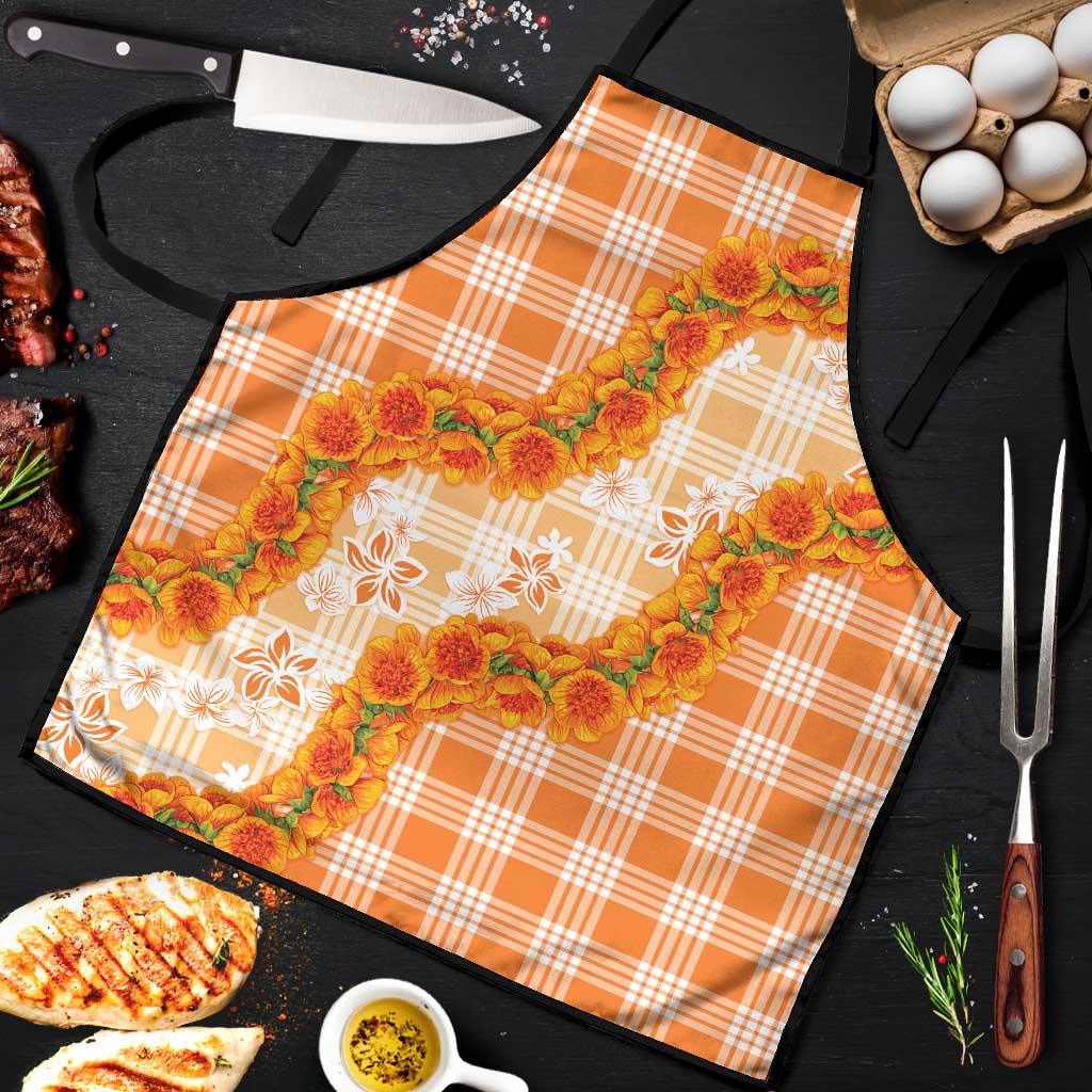 Orange Hawaii Palaka Apron Hawaiian Ilima Lei LT05 Orange - Polynesian Pride