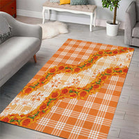 Orange Hawaii Palaka Area Rug Hawaiian Ilima Lei LT05 - Polynesian Pride