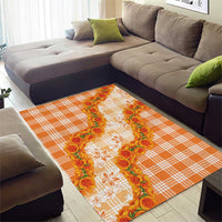 Orange Hawaii Palaka Area Rug Hawaiian Ilima Lei LT05 - Polynesian Pride