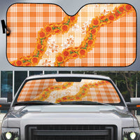 Orange Hawaii Palaka Auto Sun Shade Hawaiian Ilima Lei LT05 Orange - Polynesian Pride