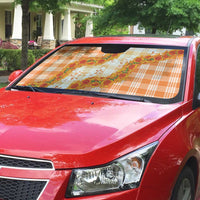 Orange Hawaii Palaka Auto Sun Shade Hawaiian Ilima Lei LT05 - Polynesian Pride