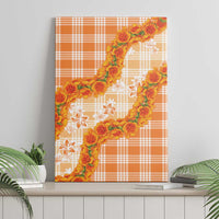 Orange Hawaii Palaka Canvas Wall Art Hawaiian Ilima Lei LT05 - Polynesian Pride