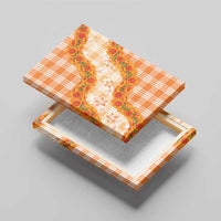 Orange Hawaii Palaka Canvas Wall Art Hawaiian Ilima Lei LT05 - Polynesian Pride