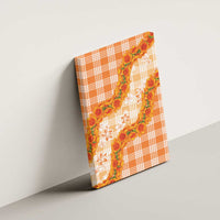 Orange Hawaii Palaka Canvas Wall Art Hawaiian Ilima Lei LT05 - Polynesian Pride