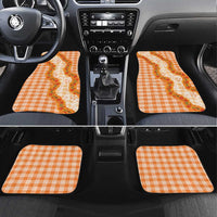 Orange Hawaii Palaka Car Mats Hawaiian Ilima Lei LT05 Set 4pcs Orange - Polynesian Pride