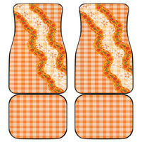 Orange Hawaii Palaka Car Mats Hawaiian Ilima Lei LT05 - Polynesian Pride