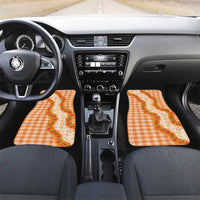 Orange Hawaii Palaka Car Mats Hawaiian Ilima Lei LT05 Set 2pcs - Front Orange - Polynesian Pride