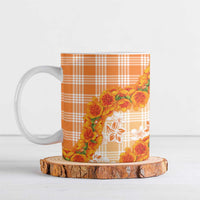 Orange Hawaii Palaka Ceramic Mug Hawaiian Ilima Lei LT05 Orange - Polynesian Pride