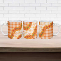 Orange Hawaii Palaka Ceramic Mug Hawaiian Ilima Lei LT05 - Polynesian Pride