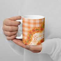 Orange Hawaii Palaka Ceramic Mug Hawaiian Ilima Lei LT05 - Polynesian Pride