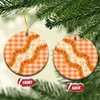 Orange Hawaii Palaka Ceramic Ornament Hawaiian Ilima Lei