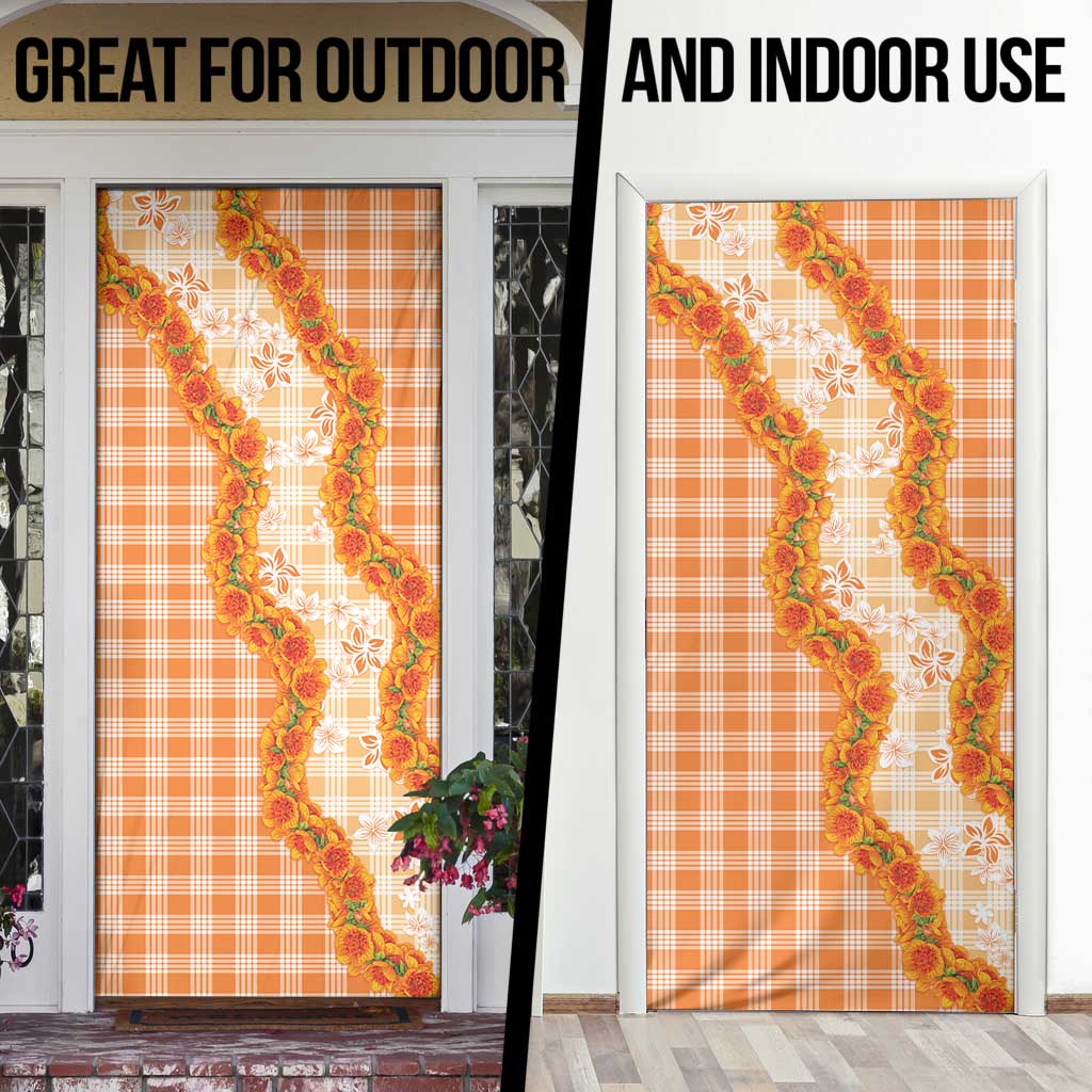 Orange Hawaii Palaka Door Cover Hawaiian Ilima Lei LT05 - Polynesian Pride