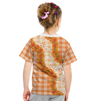 Orange Hawaii Palaka Kid T Shirt Hawaiian Ilima Lei LT05 - Polynesian Pride