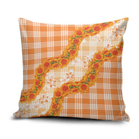 Orange Hawaii Palaka Pillow Cover Hawaiian Ilima Lei LT05 Orange - Polynesian Pride