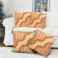 Orange Hawaii Palaka Pillow Cover Hawaiian Ilima Lei LT05 - Polynesian Pride