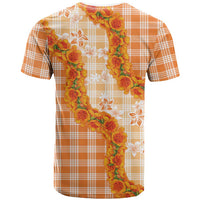 Orange Hawaii Palaka T Shirt Hawaiian Ilima Lei LT05 - Polynesian Pride