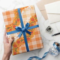 Orange Hawaii Palaka Wrapping Paper Hawaiian Ilima Lei LT05 - Polynesian Pride