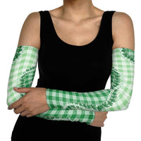 Green Hawaii Palaka Arm Sleeves Hawaiian Pikake Lei LT05 - Polynesian Pride