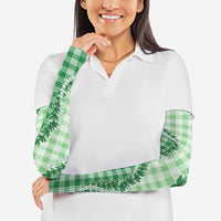 Green Hawaii Palaka Arm Sleeves Hawaiian Pikake Lei LT05 - Polynesian Pride