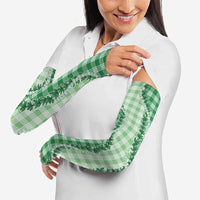 Green Hawaii Palaka Arm Sleeves Hawaiian Pikake Lei LT05 - Polynesian Pride