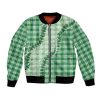 Green Hawaii Palaka Bomber Jacket Hawaiian Pikake Lei LT05 Unisex Green - Polynesian Pride