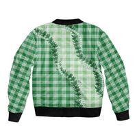 Green Hawaii Palaka Bomber Jacket Hawaiian Pikake Lei LT05 - Polynesian Pride