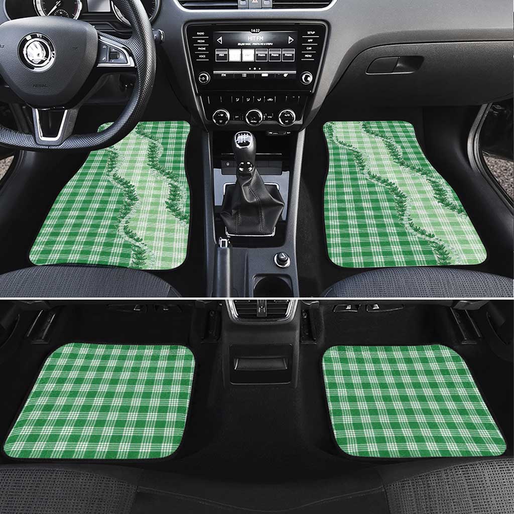 Green Hawaii Palaka Car Mats Hawaiian Pikake Lei LT05 Set 4pcs Green - Polynesian Pride
