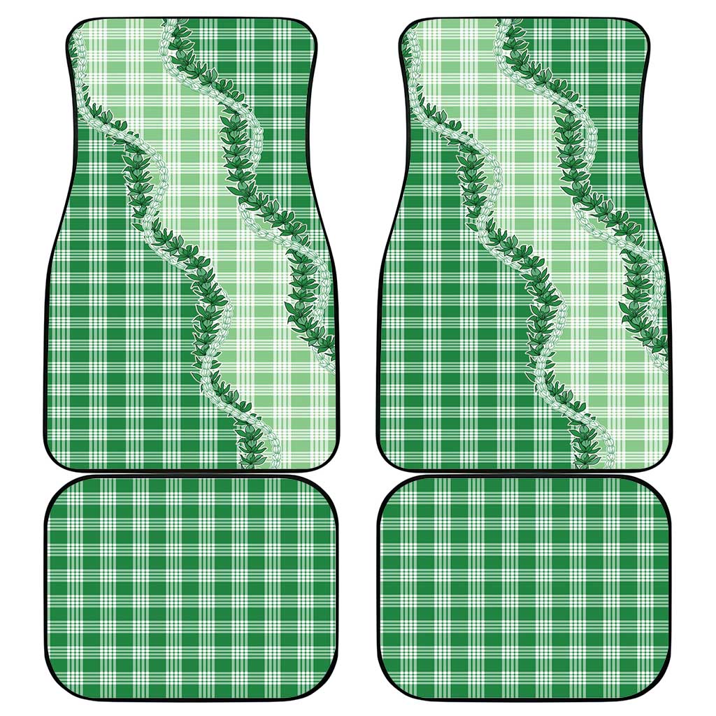 Green Hawaii Palaka Car Mats Hawaiian Pikake Lei LT05 - Polynesian Pride