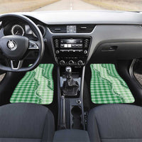 Green Hawaii Palaka Car Mats Hawaiian Pikake Lei LT05 Set 2pcs - Front Green - Polynesian Pride