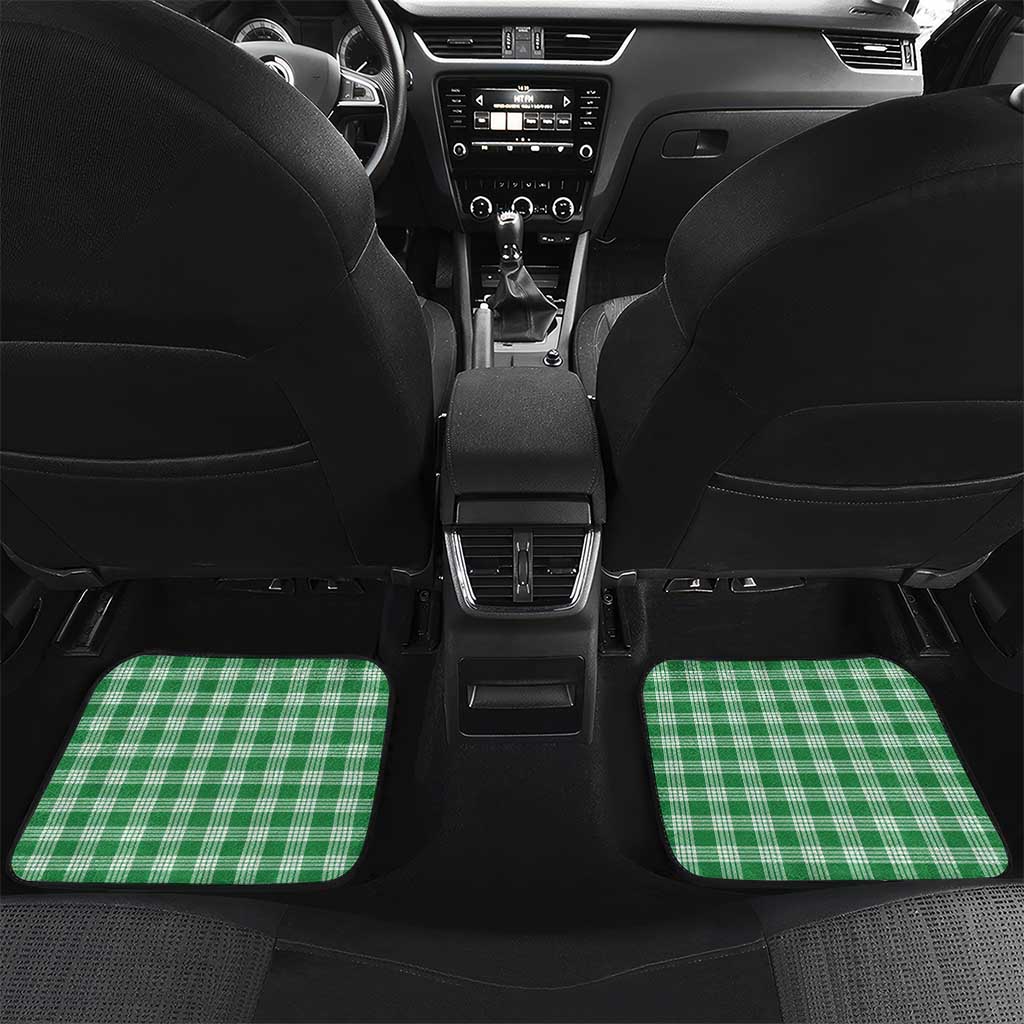 Green Hawaii Palaka Car Mats Hawaiian Pikake Lei LT05 Set 2pcs - Back Green - Polynesian Pride