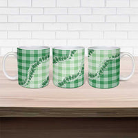 Green Hawaii Palaka Ceramic Mug Hawaiian Pikake Lei LT05 - Polynesian Pride