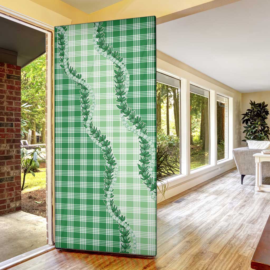 Green Hawaii Palaka Door Cover Hawaiian Pikake Lei LT05 - Polynesian Pride