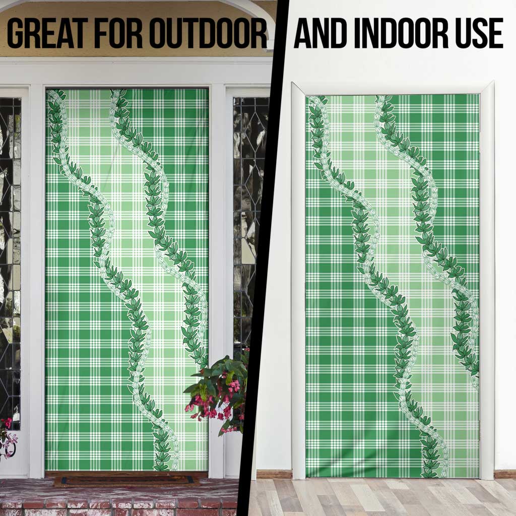 Green Hawaii Palaka Door Cover Hawaiian Pikake Lei LT05 - Polynesian Pride