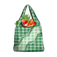 Green Hawaii Palaka Grocery Bag Hawaiian Pikake Lei LT05 1-pack One Size Green - Polynesian Pride