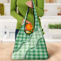 Green Hawaii Palaka Grocery Bag Hawaiian Pikake Lei LT05 - Polynesian Pride