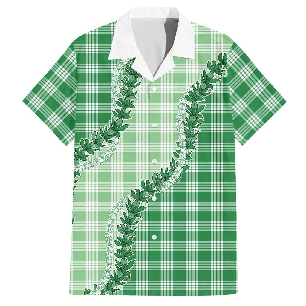 Green Hawaii Palaka Hawaiian Shirt Hawaiian Pikake Lei LT05 Green - Polynesian Pride