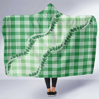 Green Hawaii Palaka Hooded Blanket Hawaiian Pikake Lei LT05 One Size Green - Polynesian Pride