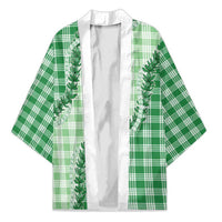 Green Hawaii Palaka Kimono Hawaiian Pikake Lei LT05 Unisex Green - Polynesian Pride