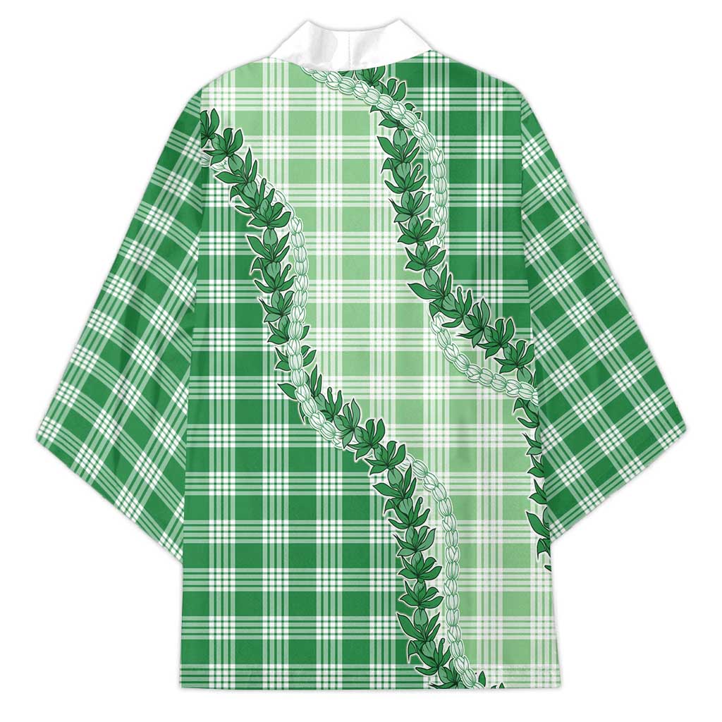 Green Hawaii Palaka Kimono Hawaiian Pikake Lei LT05 - Polynesian Pride