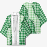 Green Hawaii Palaka Kimono Hawaiian Pikake Lei LT05 - Polynesian Pride