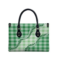 Green Hawaii Palaka Leather Bag Hawaiian Pikake Lei LT05 - Polynesian Pride