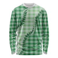 Green Hawaii Palaka Long Sleeve Shirt Hawaiian Pikake Lei LT05 Unisex Green - Polynesian Pride