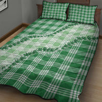 Green Hawaii Palaka Quilt Bed Set Hawaiian Pikake Lei LT05 - Polynesian Pride