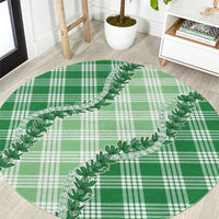 Green Hawaii Palaka Round Carpet Hawaiian Pikake Lei LT05 Green - Polynesian Pride