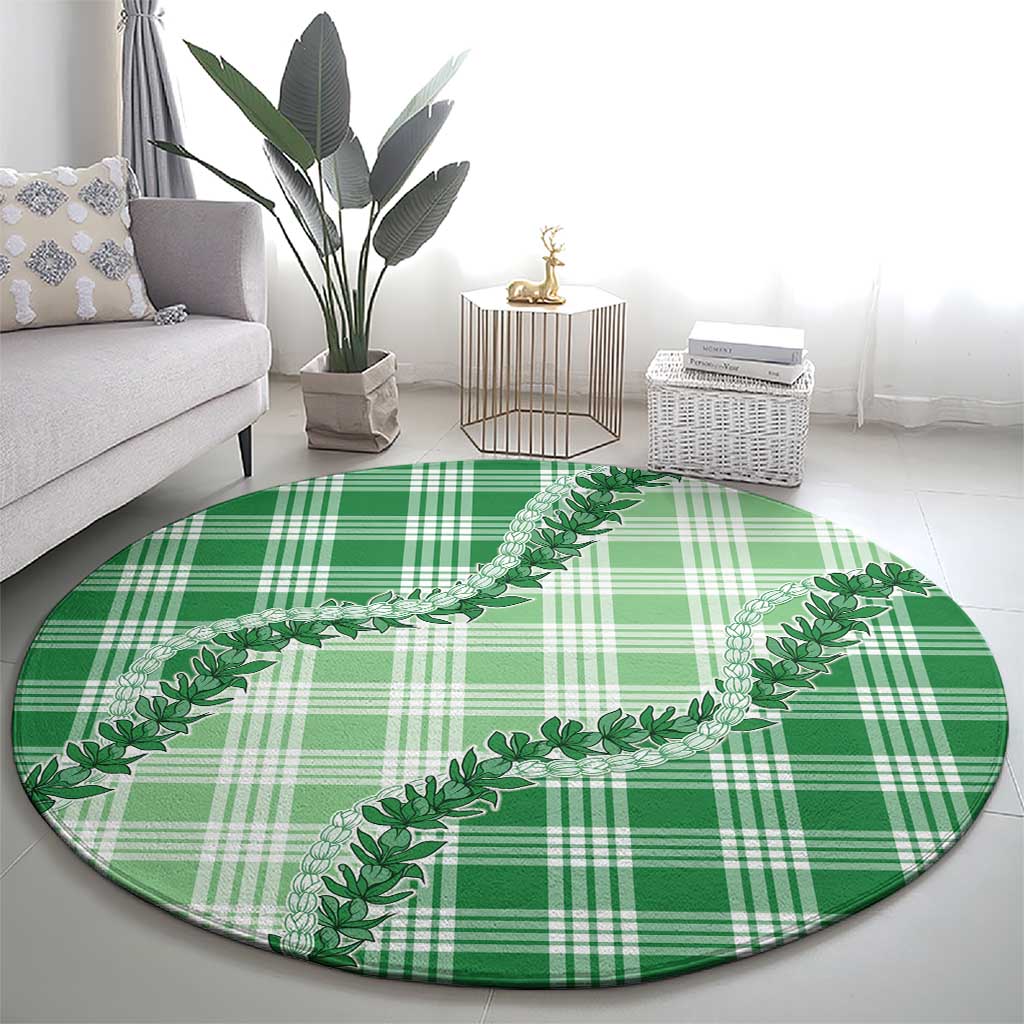 Green Hawaii Palaka Round Carpet Hawaiian Pikake Lei LT05 - Polynesian Pride